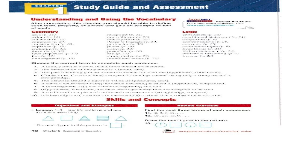 Geometry chapter 1 resource book