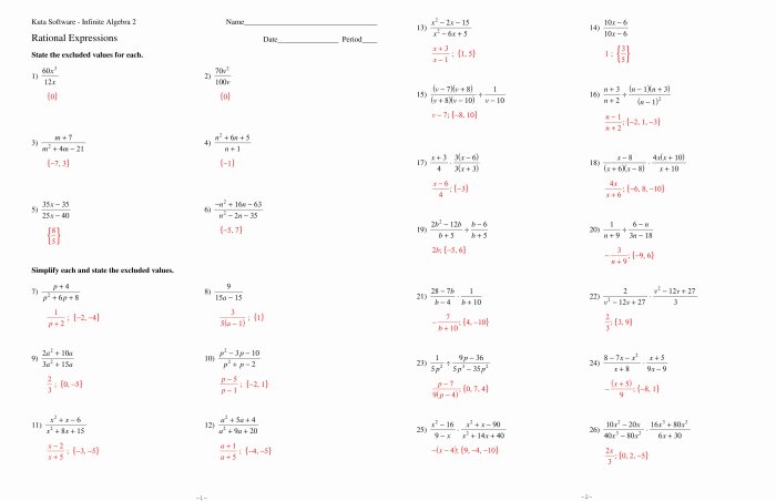 Expressions rational simplifying worksheet simplify fractions algebraic answers worksheets chessmuseum algebra related posts